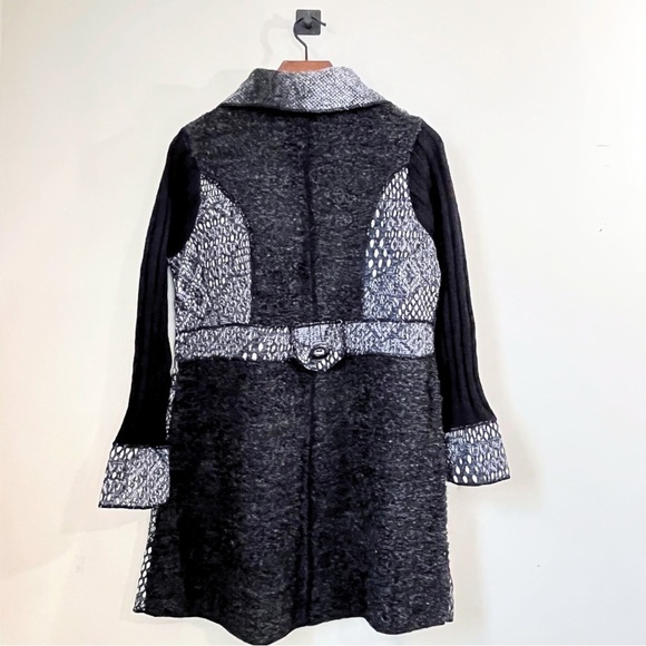 NWT Sioni Wool/Mohair Patchwork Sweater Coat - Picture 5 of 16